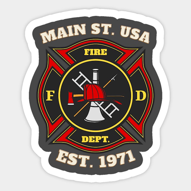 Main St. USA Fire Department Sticker by Married to a DisneyAddict